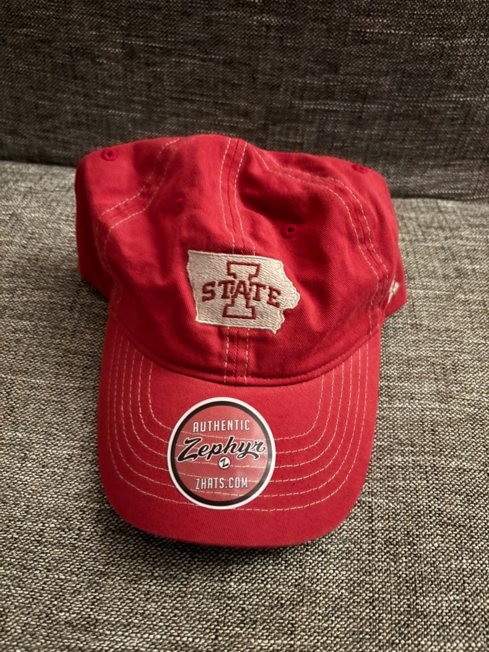 Zephyr Red Iowa State Embroidered Baseball Cap